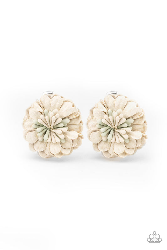 Paparazzi Garden Goals White Hairbow Duo