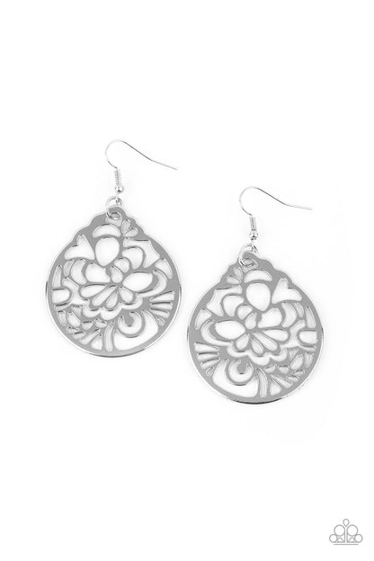 Paparazzi Garden Mosaic Silver Fishhook Earrings