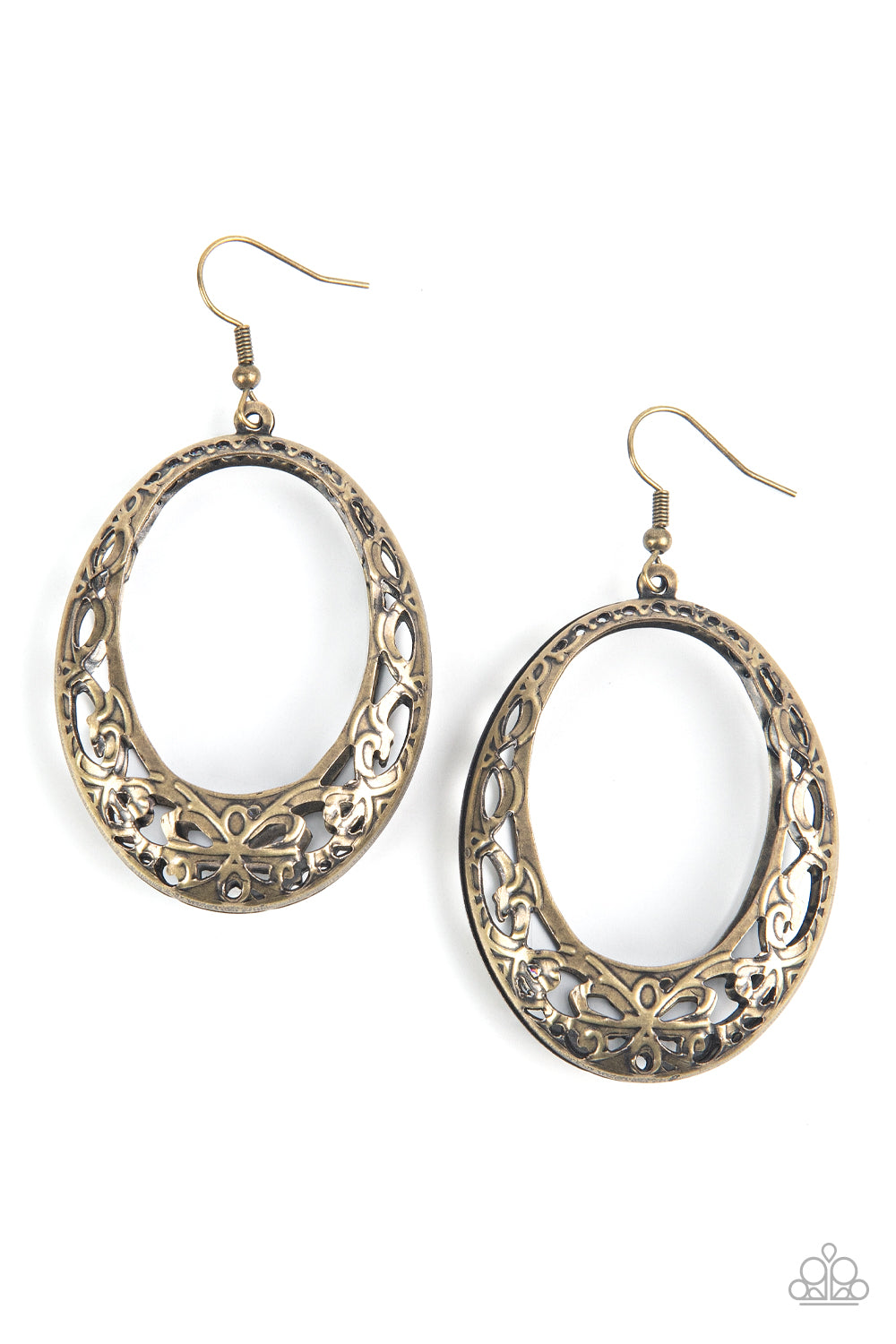 Paparazzi Gardenista Grandeur Brass Fishhook Earrings - P5WH-BRXX-148XX