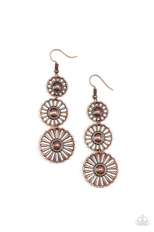 Paparazzi Gazebo Garden Copper Fishhook Earrings - P5BA-CPXX-064XX