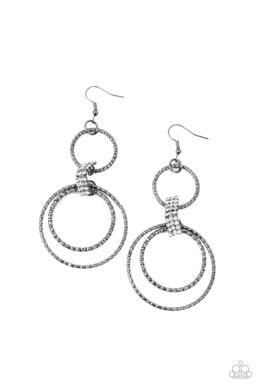 Paparazzi Getting Hitched Black Fishhook Earrings - P5RE-BKXX-373XX