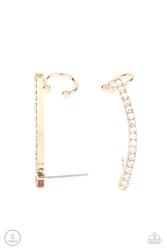 Paparazzi Give Me The SWOOP Gold Ear Crawler Post Earrings