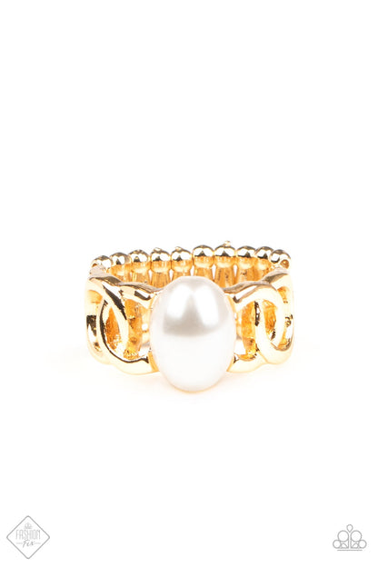 Paparazzi Glamified Glam Gold Ring - Fashion Fix Fiercely 5th Avenue August 2020