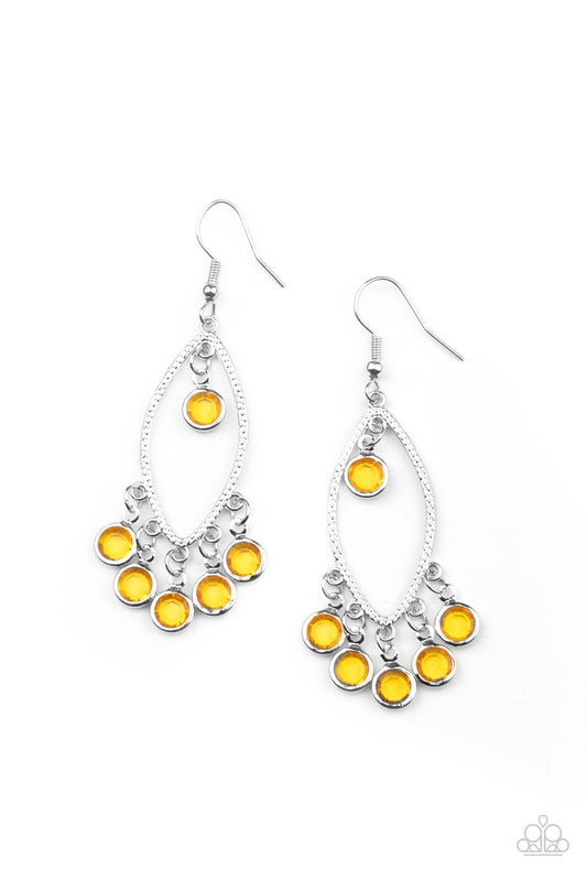 Paparazzi Glassy Grotto Yellow Fishhook Earrings - P5BA-YWXX-021XX