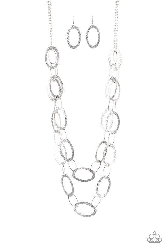 Paparazzi Glimmer Goals Silver Long Necklace - P2BA-SVXX-045XX