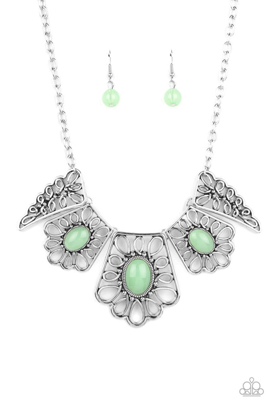 Paparazzi Glimmering Groves Green Short Necklace - P2ST-GRXX-110XX