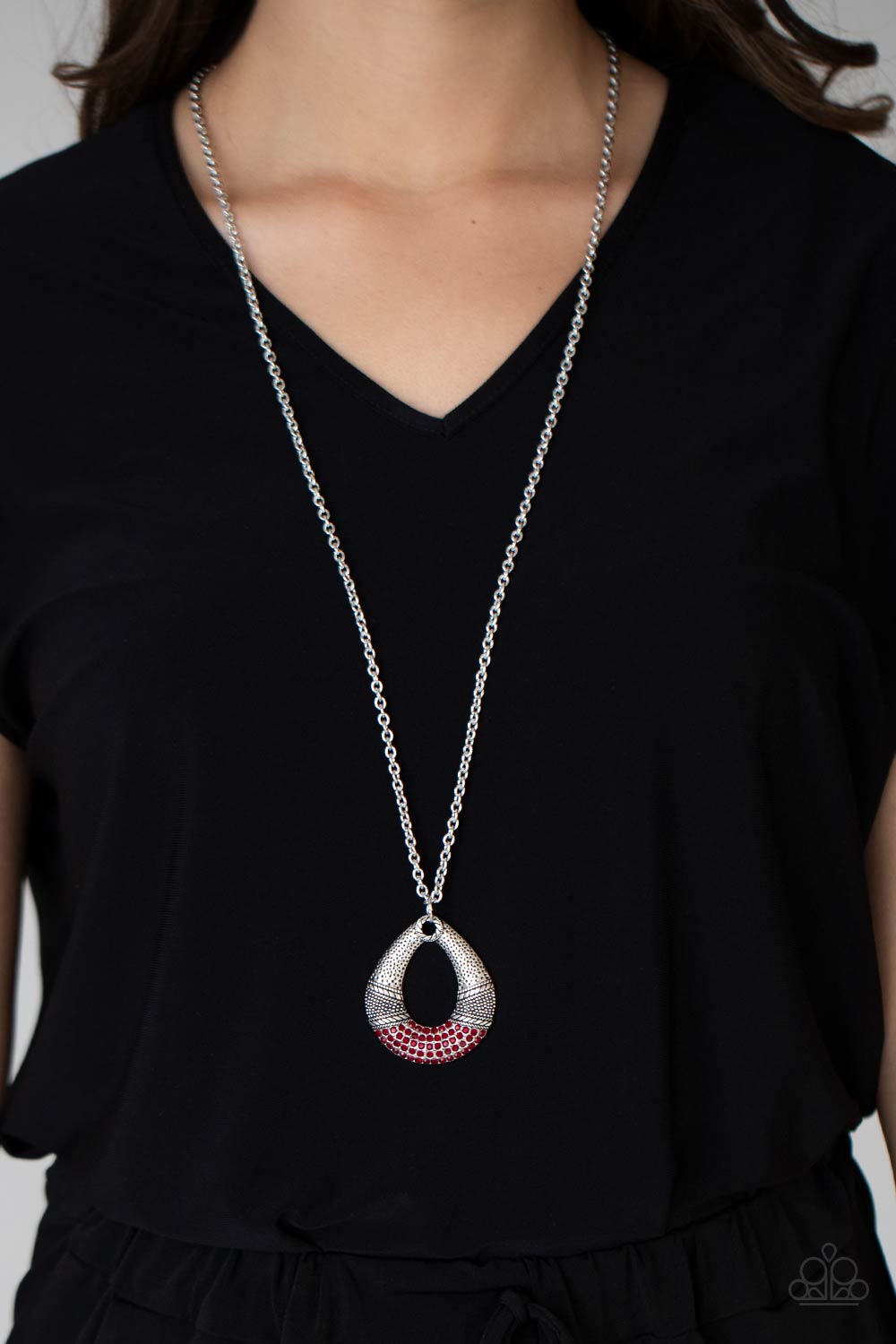 Paparazzi Glitz and Grind Red Long Necklace