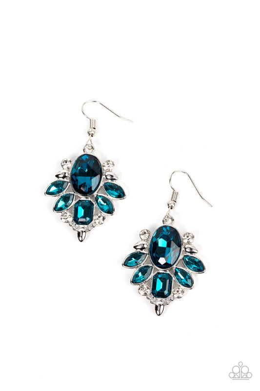 Paparazzi Glitzy Go-Getter Blue Fishhook Earrings