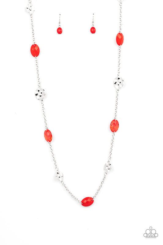 Paparazzi Glossy Glamorous Red Long Necklace - P2WH-RDXX-287XX