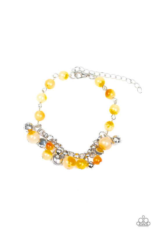 Paparazzi Glossy Glow Yellow Clasp Bracelet