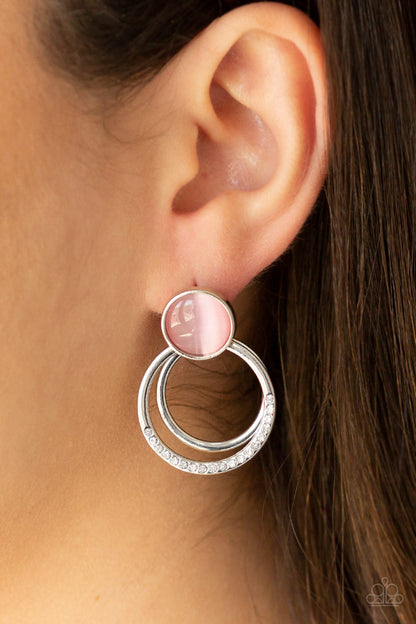 Paparazzi Glow Roll Pink Post Earrings