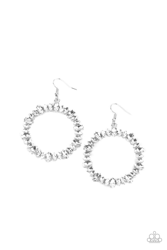 Paparazzi Glowing Reviews White Fishhook Earrings - P5RE-WTXX-524XX