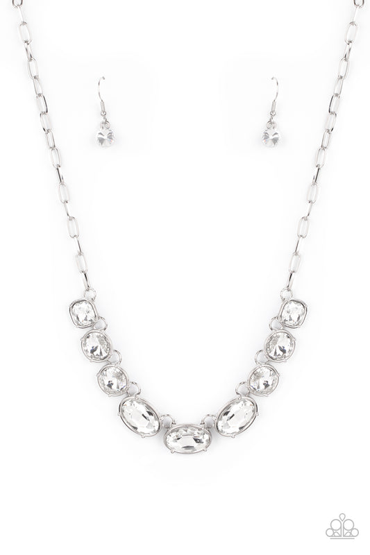 Paparazzi Gorgeously Glacial White Short Necklace - Life Of The Party Exclusive June 2021