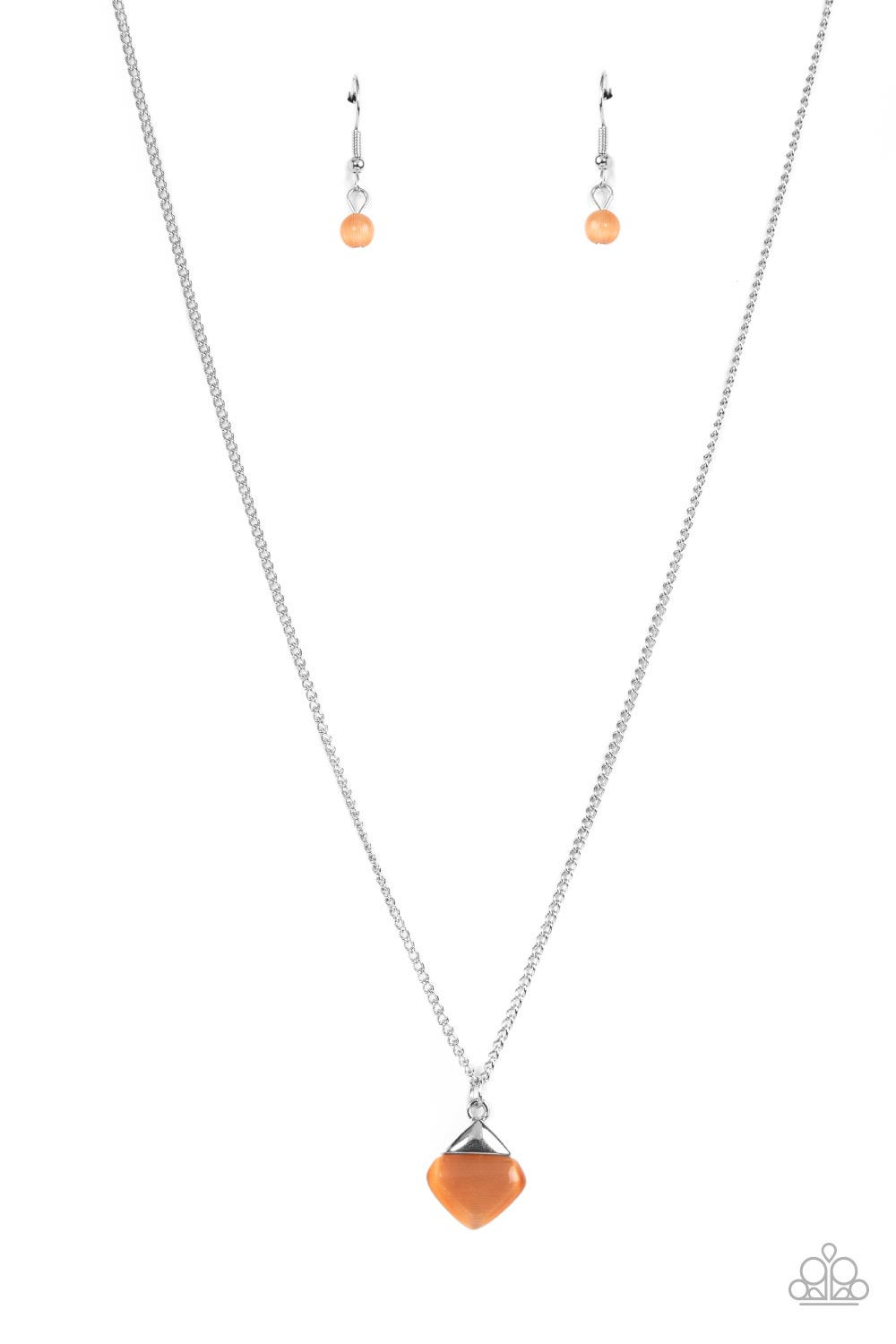 Paparazzi Gracefully Gemstone Orange Short Necklace - P2DA-OGXX-064XX