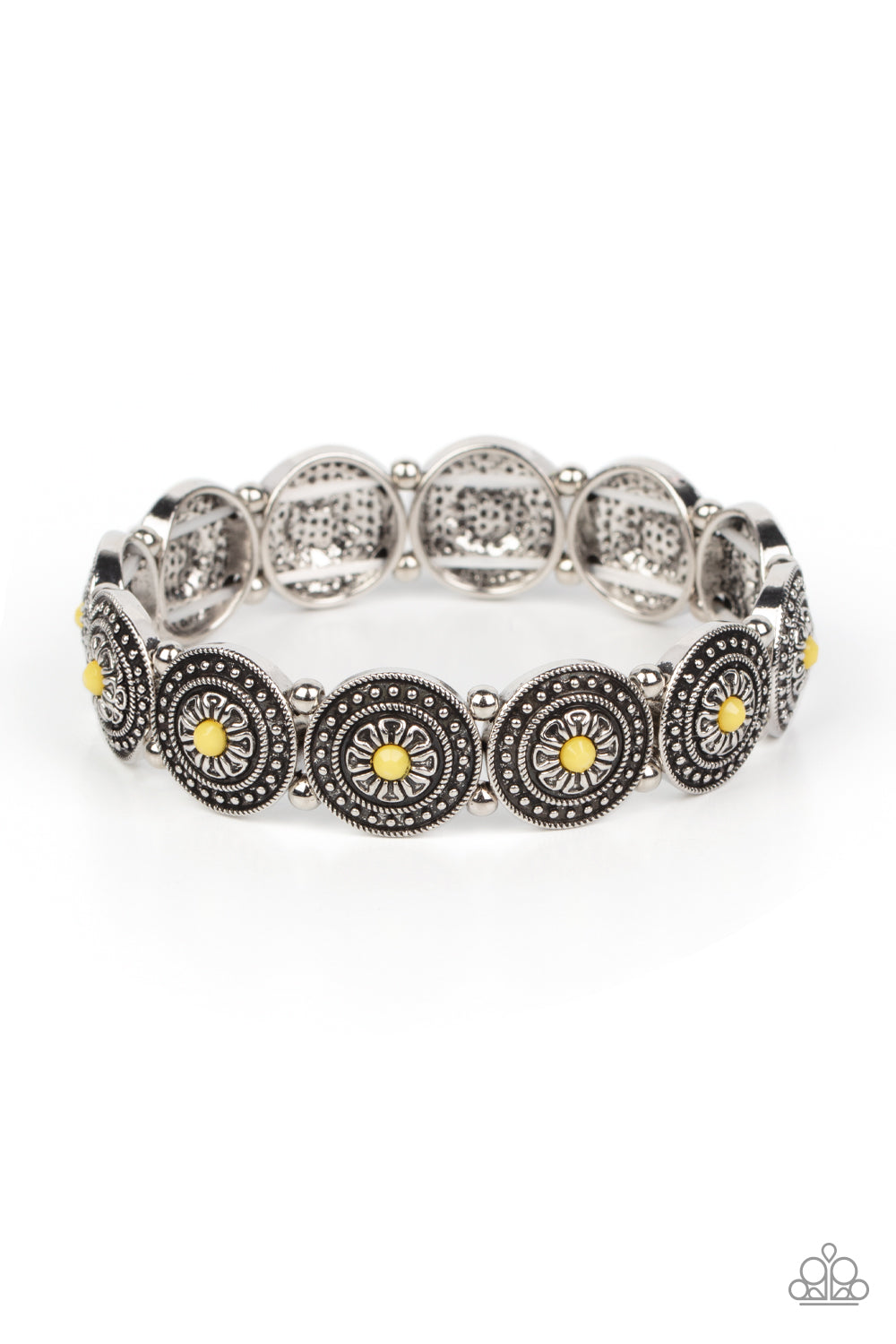 Paparazzi Granada Garden Party Yellow Stretch Bracelet - P9WH-YWXX-145XX