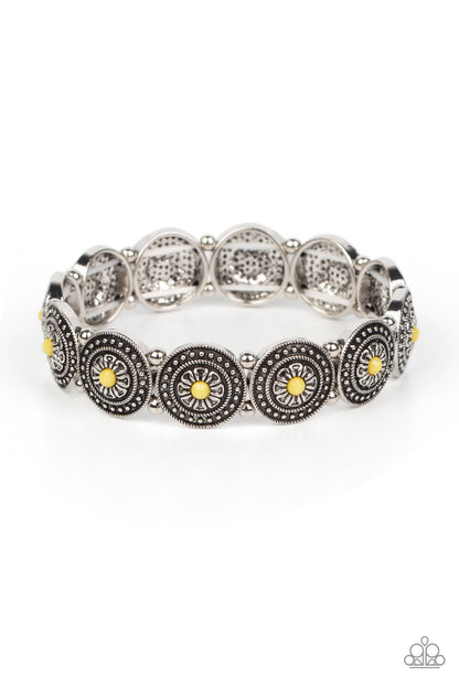 Paparazzi Granada Garden Party Yellow Stretch Bracelet - P9WH-YWXX-145XX