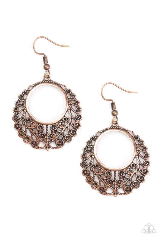 Paparazzi Grapevine Glamorous Copper Fishhook Earrings