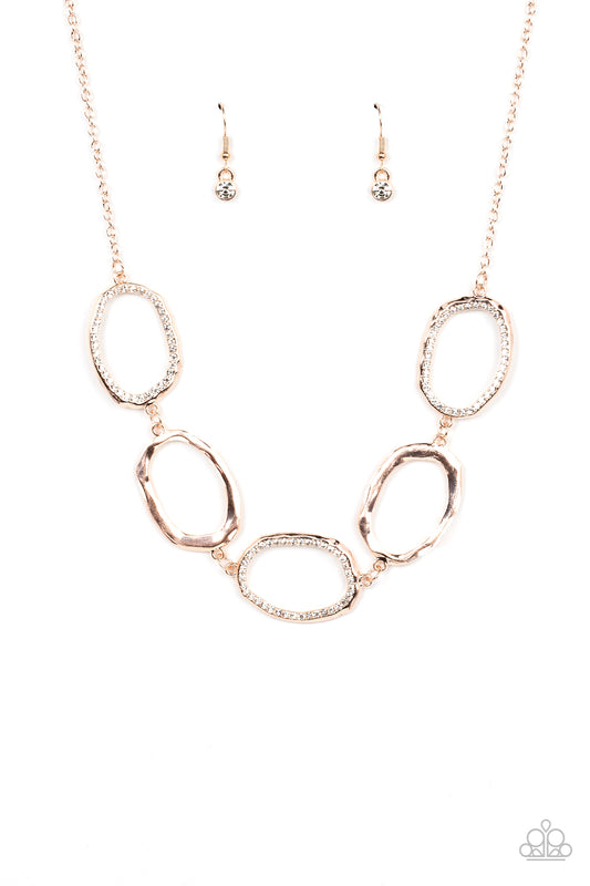 Paparazzi Gritty Go-Getter Rose Gold Short Necklace - P2RE-GDRS-407XX