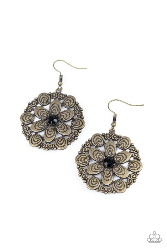Paparazzi Grove Groove Black Fishhook Earrings - P5WH-BKXX-196XX