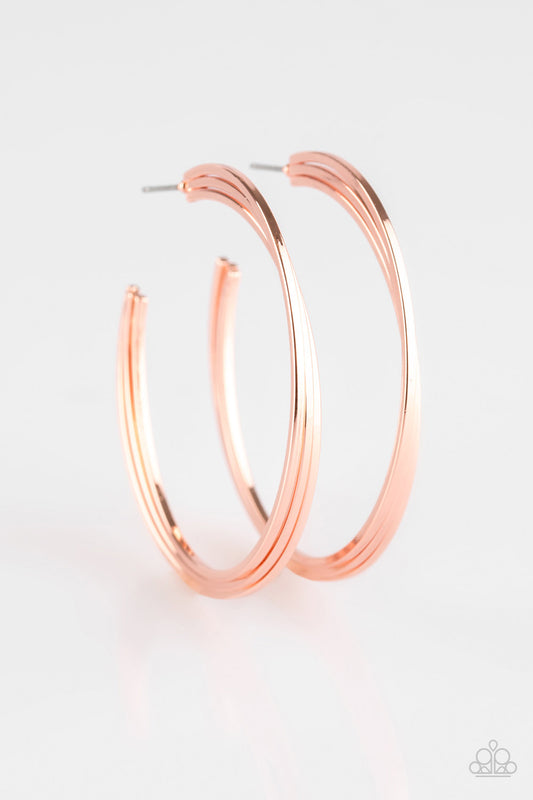 Paparazzi HAUTE Gossip Copper Post Hoop Earrings