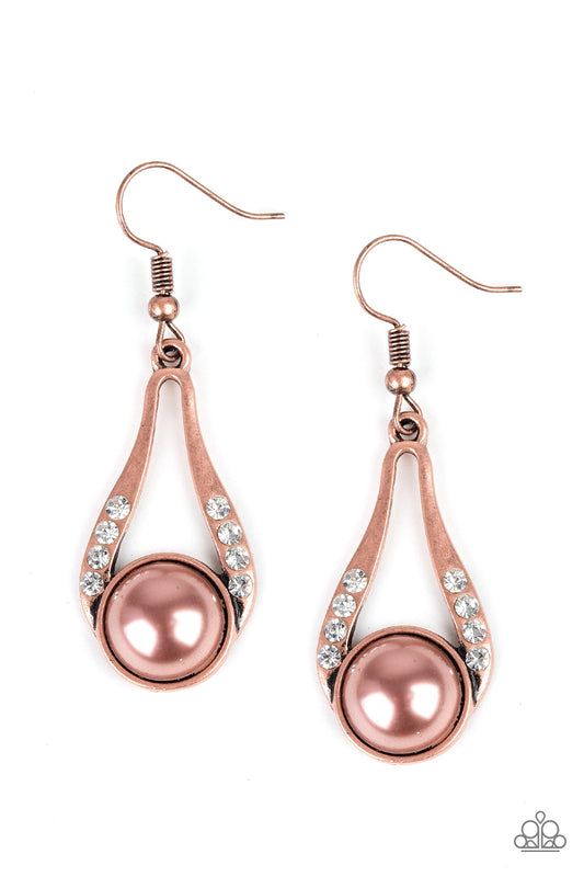 Paparazzi HEADLINER Over Heels Copper Fishhook Earrings