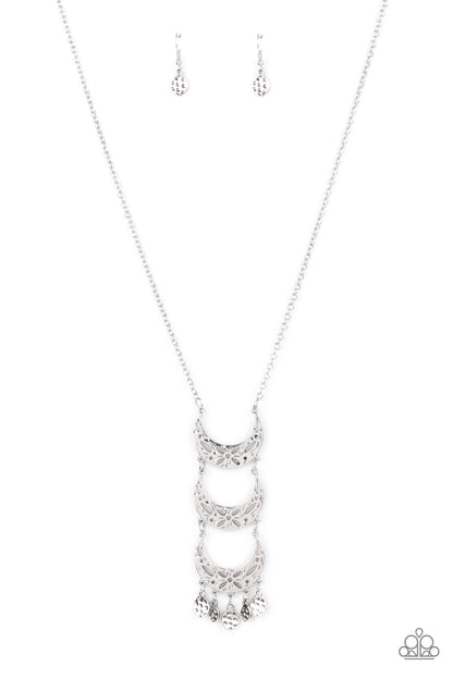 Paparazzi Half-Moon Child Silver Long Necklace - P2SE-SVXX-148XX