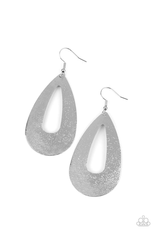Paparazzi Hand It OVAL! Silver Fishhook Earrings - P5BA-SVXX-111XX