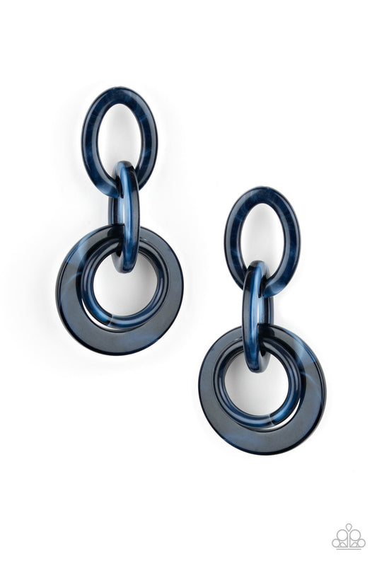 Paparazzi Havana Haute Spot Blue Acrylic Post Earrings