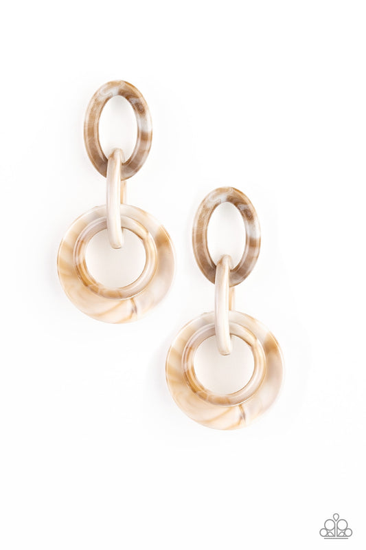 Paparazzi Havana Haute Spot Brown Acrylic Post Earrings