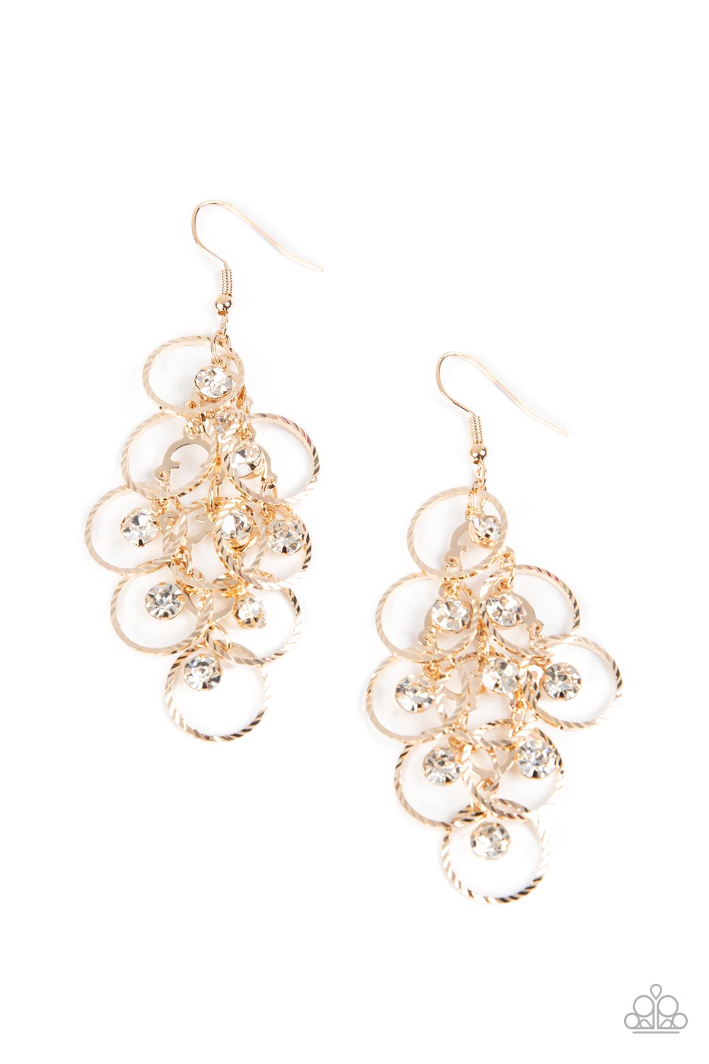 Paparazzi Head Rush Gold Fishhook Earrings - P5BA-GDXX-097XX