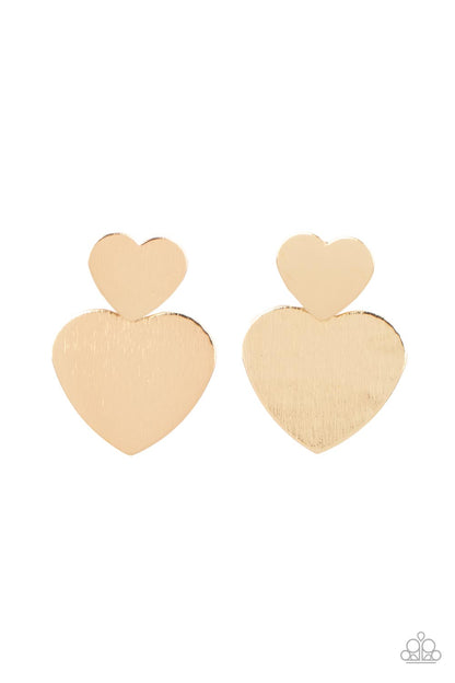 Paparazzi Heart-Racing Refinement Gold Post Earrings - P5PO-GDXX-175XX