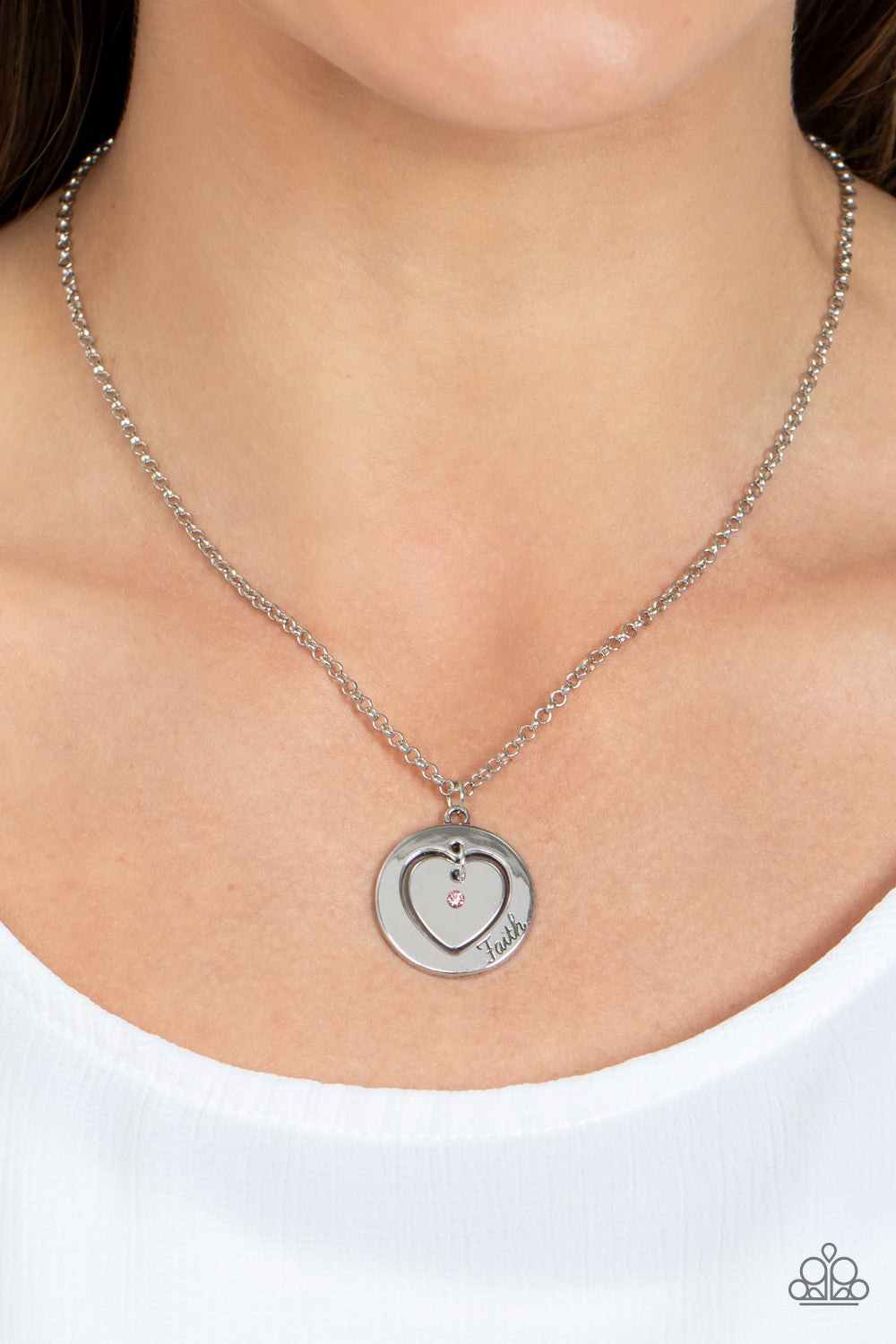 Paparazzi Heart Full of Faith Pink Short Necklace - P2RE-PKXX-375XX