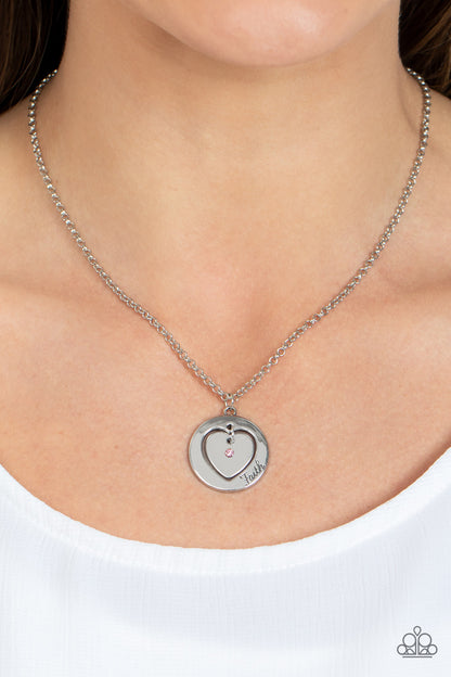 Paparazzi Heart Full of Faith Pink Short Necklace - P2RE-PKXX-375XX