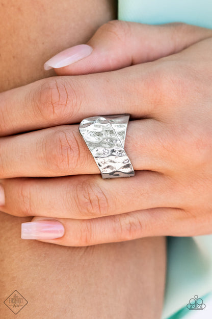 Paparazzi Hidden Troves Silver Ring - Fashion Fix Glimpses of Malibu July 2022