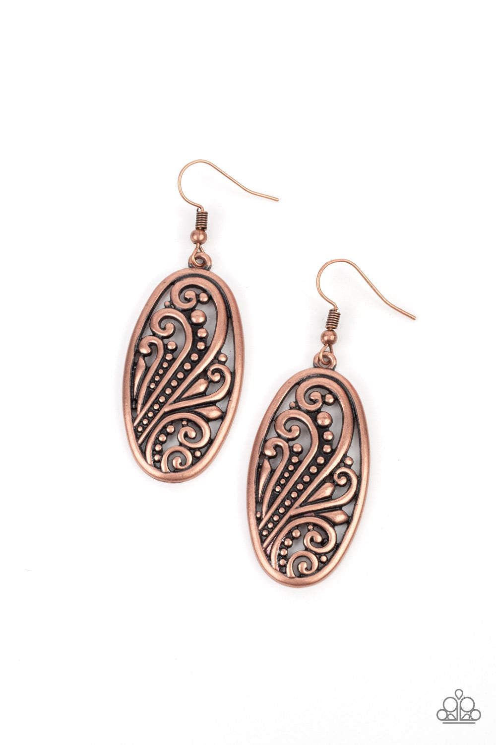 Paparazzi High Tide Terrace Copper Fishhook Earrings - P5WH-CPXX-165XX