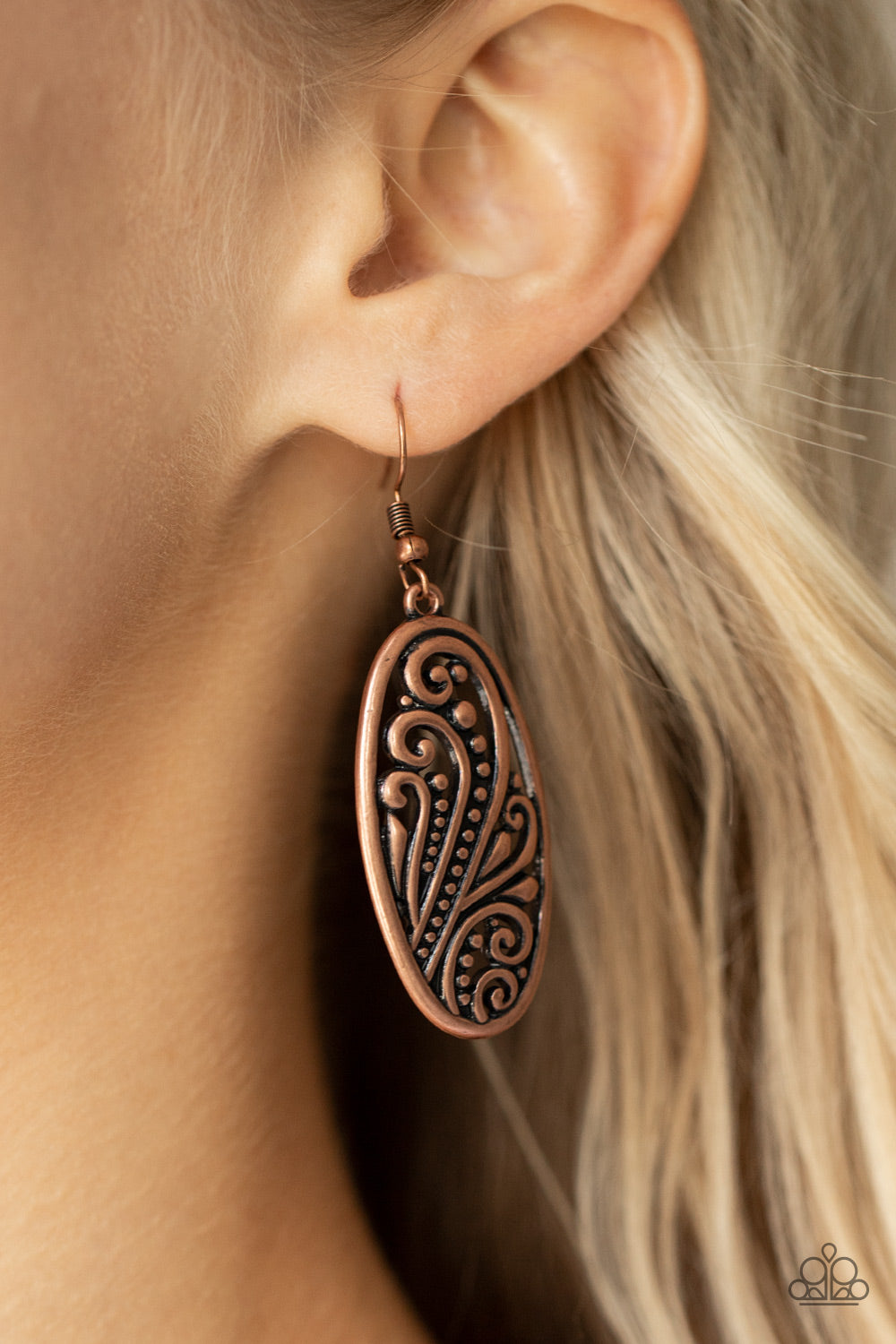 Paparazzi High Tide Terrace Copper Fishhook Earrings - P5WH-CPXX-165XX