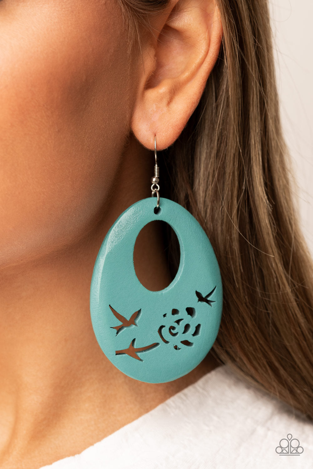 Paparazzi Home TWEET Home Blue Fishhook Earrings - P5SE-BLXX-293XX