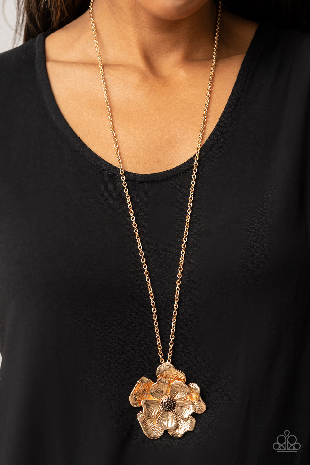 Paparazzi Homegrown Glamour Gold Long Necklace - P2ST-GDXX-115XX