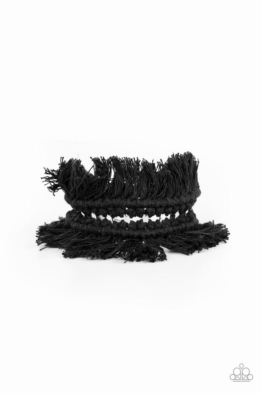 Paparazzi Homespun Hardware Black Cuff Bracelet