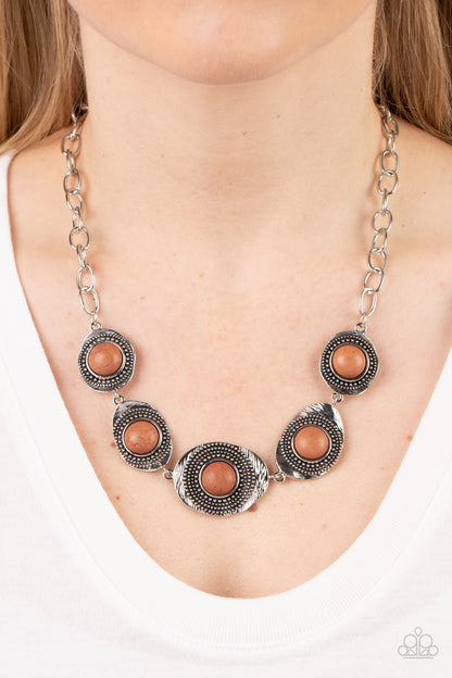 Paparazzi Homestead Harmony Brown Short Necklace - P2SE-BNXX-233XX