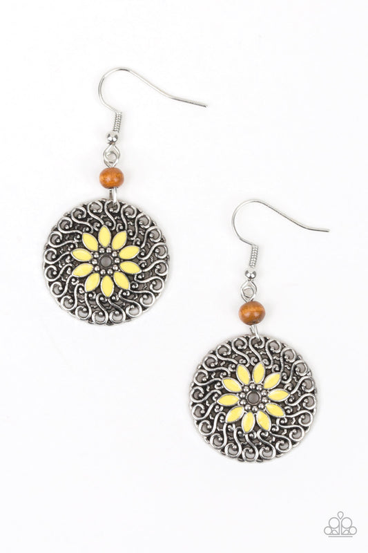 Paparazzi Honolulu Harmony Yellow Fishhook Earrings - P5WH-YWXX-112XX
