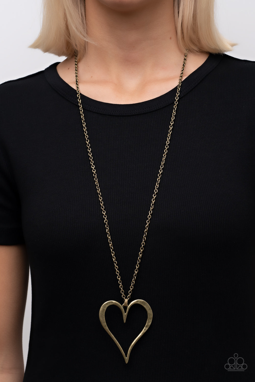Paparazzi Hopelessly In Love Brass Long Necklace - P2WH-BRXX-169XX