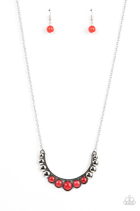 Paparazzi Horseshoe Bend Red Long Necklace