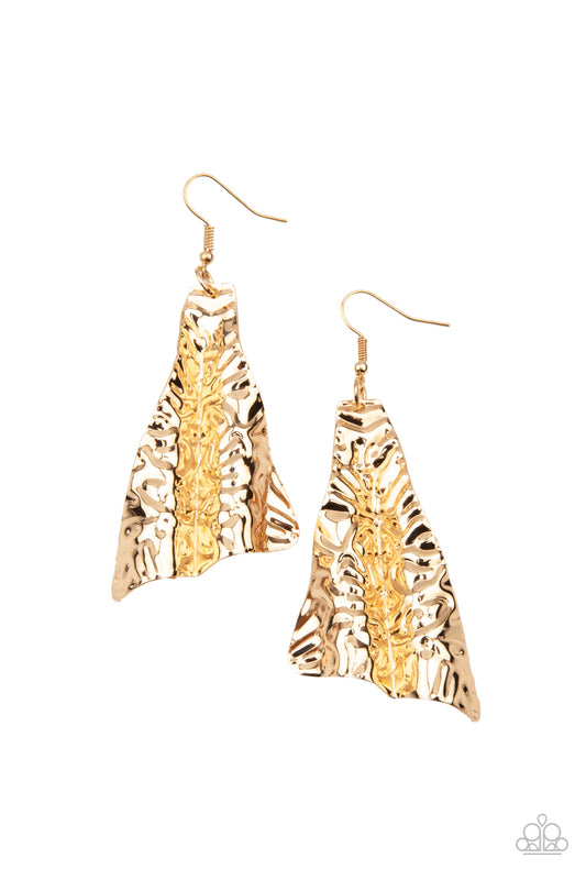 Paparazzi How FLARE You! Gold Fishhook Earrings