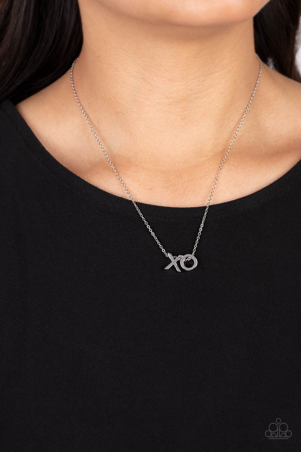 Paparazzi Hugs and Kisses Silver Necklace - P2WD-SVXX-302XX