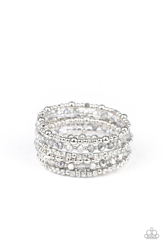 Paparazzi Ice Knowing You Silver Coil Wrap Bracelet - Empower Me Pink 2020 Exclusive