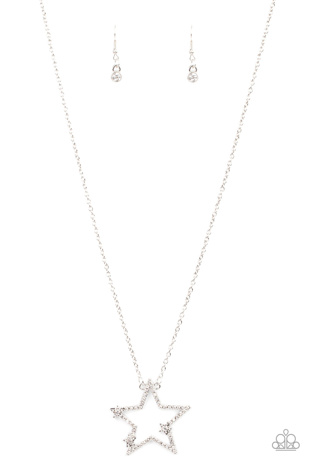 Paparazzi I Pledge Allegiance to the Sparkle White Long Necklace - P2WH-WTXX-291XX