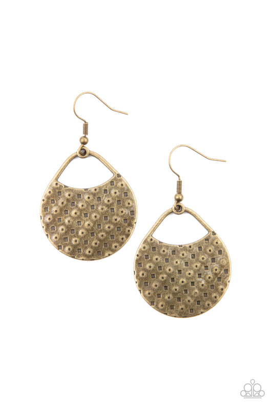 Paparazzi I'm Sensing A Pattern Here Brass Fishhook Earrings