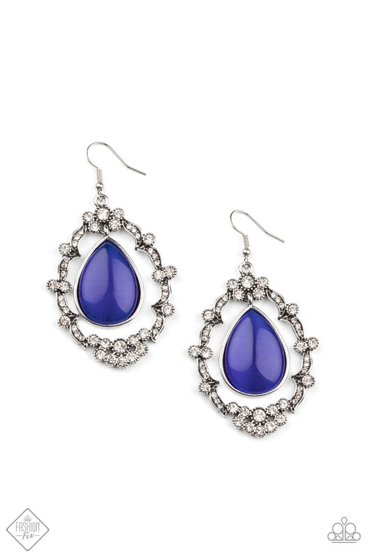 Paparazzi Icy Eden Blue Earrings - Fashion Fix Glimpses of Malibu November 2020