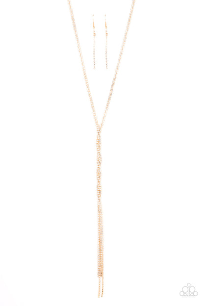 Paparazzi Impressively Icy Gold Long Necklace - P2RE-GDXX-426XX